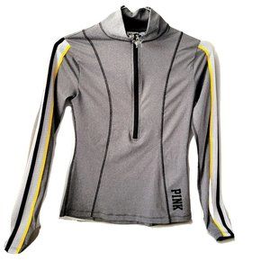 Victoria Secret PINK ULTIMATE Half ZIP PULLOVER THUMBHOLE XS Gray Jacket